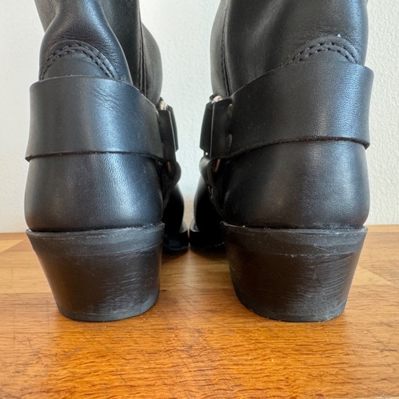 Frye Women's Black Harness 12R Leather Boots 7 - Picture 5 of 9